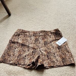 Leopard Print Women's Shorts w/4" inseam